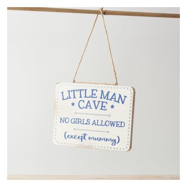 Träskylt Little Man Cave 16cm